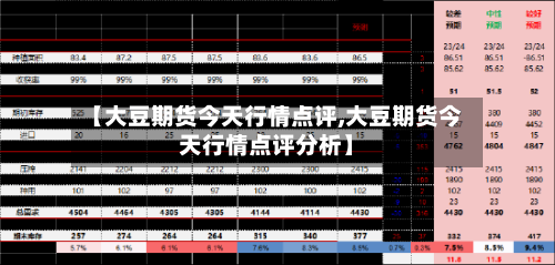 【大豆期货今天行情点评,大豆期货今天行情点评分析】
