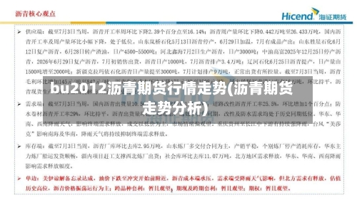 bu2012沥青期货行情走势(沥青期货走势分析)-第3张图片