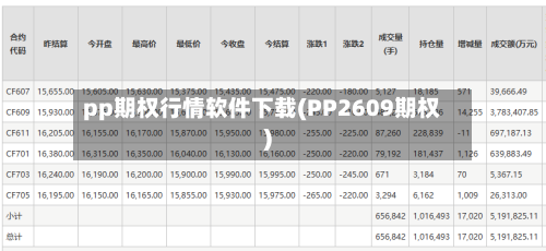 pp期权行情软件下载(PP2609期权)-第2张图片