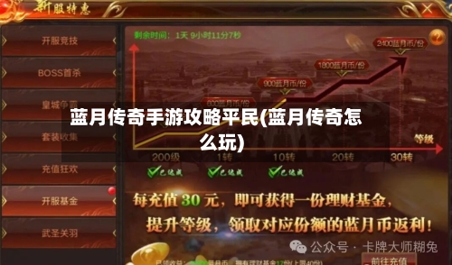 蓝月传奇手游攻略平民(蓝月传奇怎么玩)-第3张图片