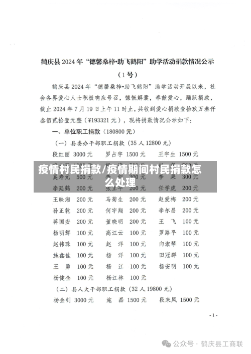 疫情村民捐款/疫情期间村民捐款怎么处理-第2张图片