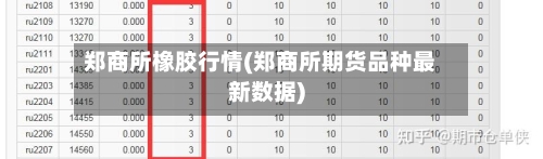 郑商所橡胶行情(郑商所期货品种最新数据)