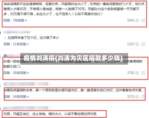 疫情刘涛捐(刘涛为灾区捐款多少钱)-第2张图片