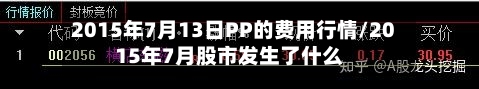 2015年7月13日PP的费用行情/2015年7月股市发生了什么