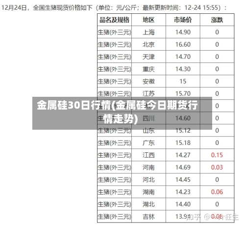 金属硅30日行情(金属硅今日期货行情走势)