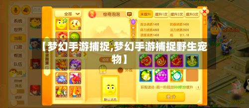 【梦幻手游捕捉,梦幻手游捕捉野生宠物】