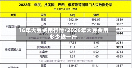 16年大豆费用行情/2026年大豆费用多少钱一斤