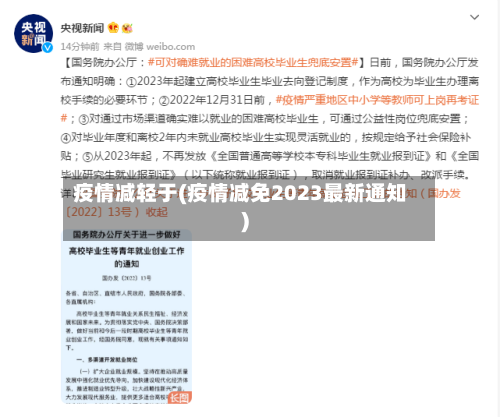 疫情减轻于(疫情减免2023最新通知)