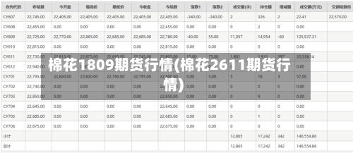 棉花1809期货行情(棉花2611期货行情)-第2张图片