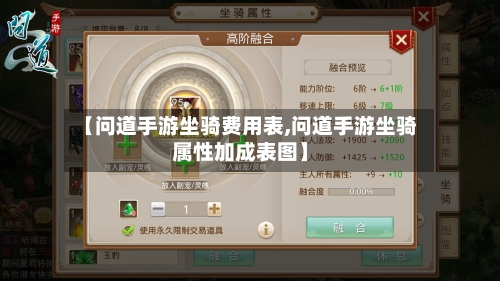 【问道手游坐骑费用表,问道手游坐骑属性加成表图】-第2张图片