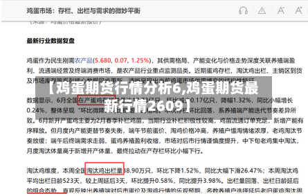 【鸡蛋期货行情分析6,鸡蛋期货最新行情2609】