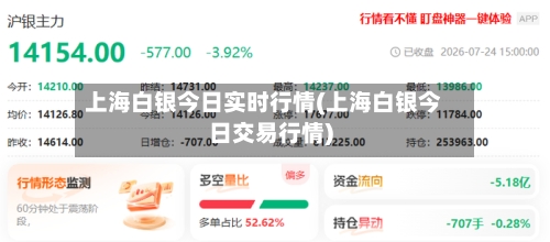 上海白银今日实时行情(上海白银今日交易行情)