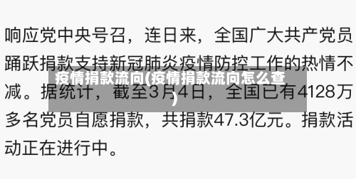 疫情捐款流向(疫情捐款流向怎么查)