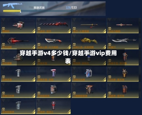 穿越手游v4多少钱/穿越手游vip费用表
