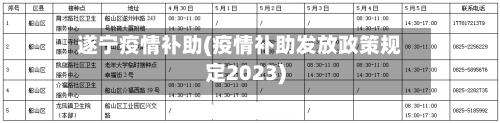 遂宁疫情补助(疫情补助发放政策规定2023)-第2张图片