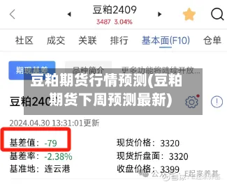 豆粕期货行情预测(豆粕期货下周预测最新)
