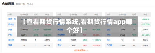 【查看期货行情系统,看期货行情app哪个好】