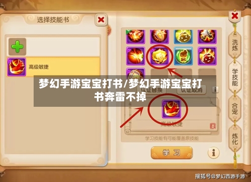 梦幻手游宝宝打书/梦幻手游宝宝打书奔雷不掉