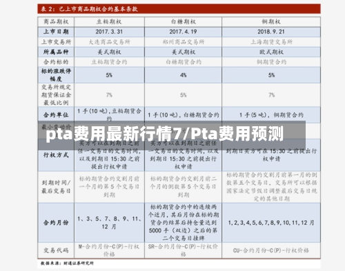 pta费用最新行情7/Pta费用预测