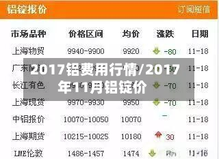 2017铝费用行情/2017年11月铝锭价