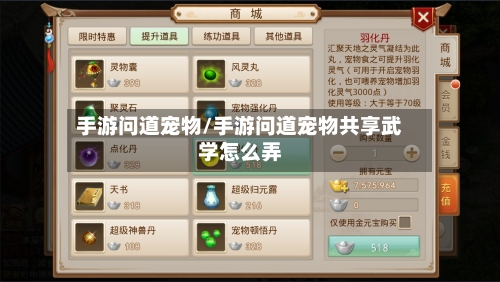 手游问道宠物/手游问道宠物共享武学怎么弄