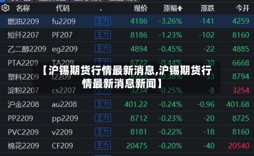 【沪锡期货行情最新消息,沪锡期货行情最新消息新闻】