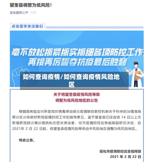 如何查询疫情/如何查询疫情风险地区