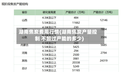 湖南焦炭费用行情(湖南焦炭产量控制 不超过产能的多少)-第2张图片