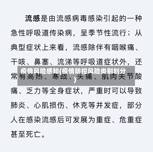 疫情风险感知(疫情防控风险类别划分)