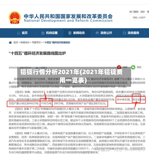 铝锭行情分析2021年(2021年铝锭费用一览表)