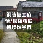 铜陵复工疫情/铜陵将迎持续性暴雨